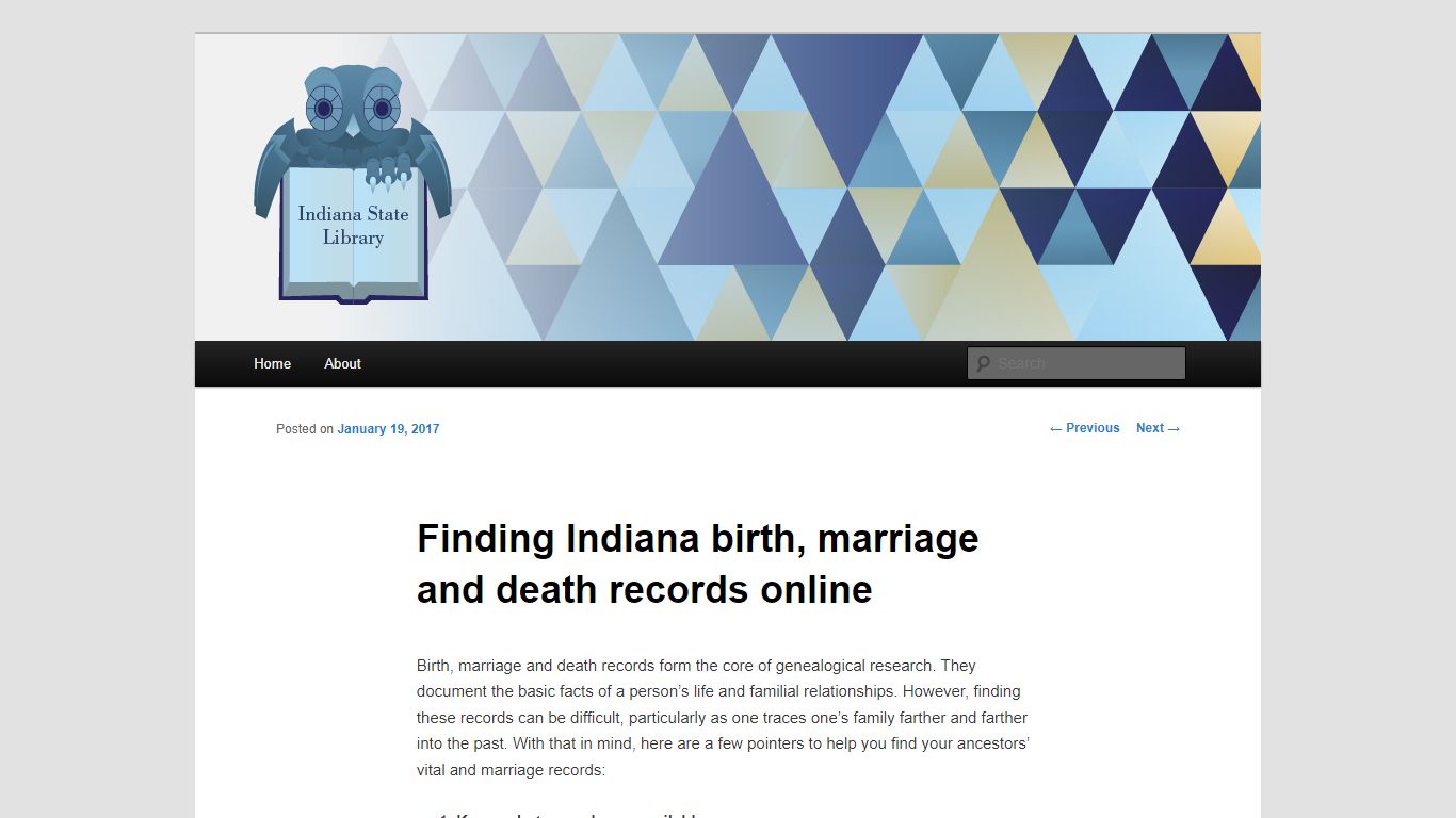 Finding Indiana birth, marriage and death records online